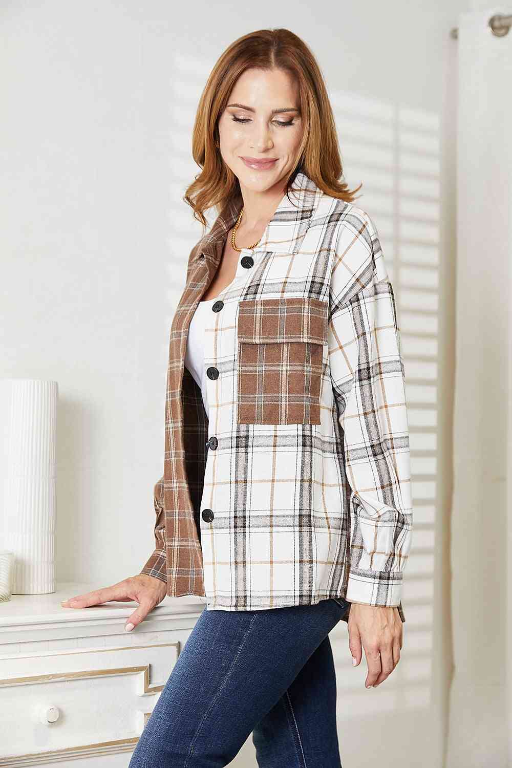 Chic Plaid Button-Up Shirt Jacket: A Stylish Layer for Any Occasion